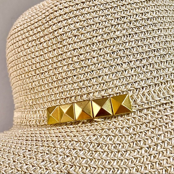 NWOT Apt. 9 Floppy Gold Woven Straw Sun Hat - Picture 4 of 9